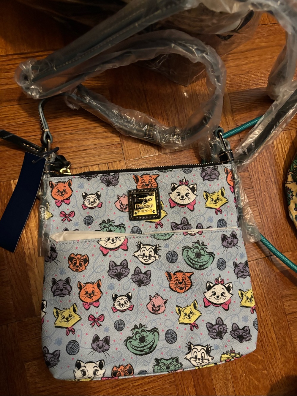 Dooney & Bourke Light Blue Disney cats Crossbody Bag